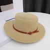 French Flat Straw Hat for Women's Spring and Summer Seaside Vacation Beach Hat Sun Shading and UV Protection Large Eave Basin Hat
