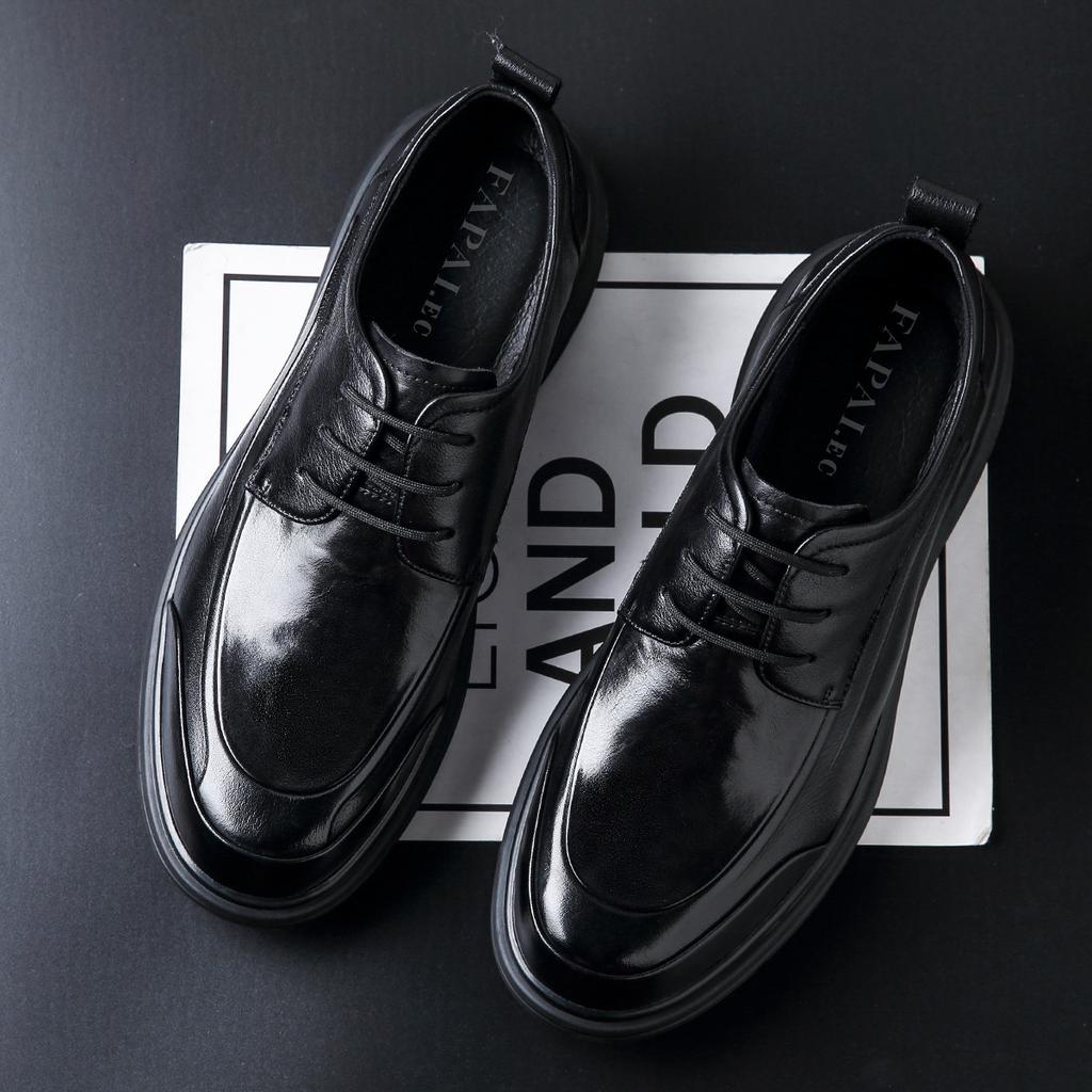 Men's leather soft-soled leather shoes casual trend breathable round head non-slip wear-resistant men's shoes business shoes