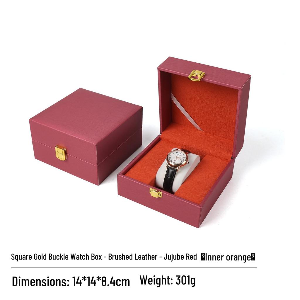 Frosted PU Flip-Top Watch and Jewelry Storage Box