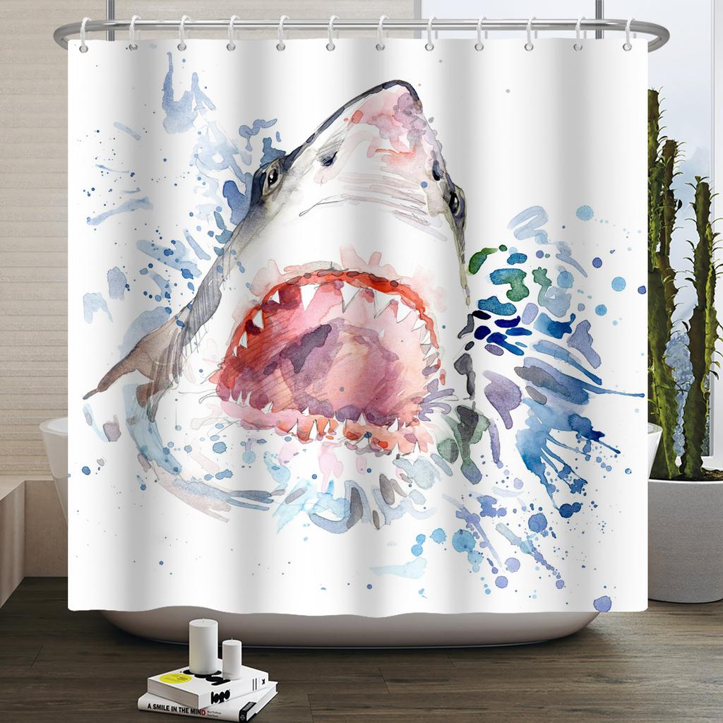 Underwater World Ocean Shower Curtain for Bathroom Seabed Animals Sea Turtle Dolphin Fish Waterproof Bathroom Curtain With Hooks