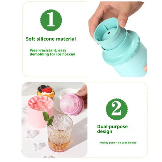 Whiskey Ice Ball Mold with Lid Food-Grade Silicone Sphere Tray for Freezer Easy-Release Leak-Proof, Stackable Dishwasher Safe Cocktail Accessory