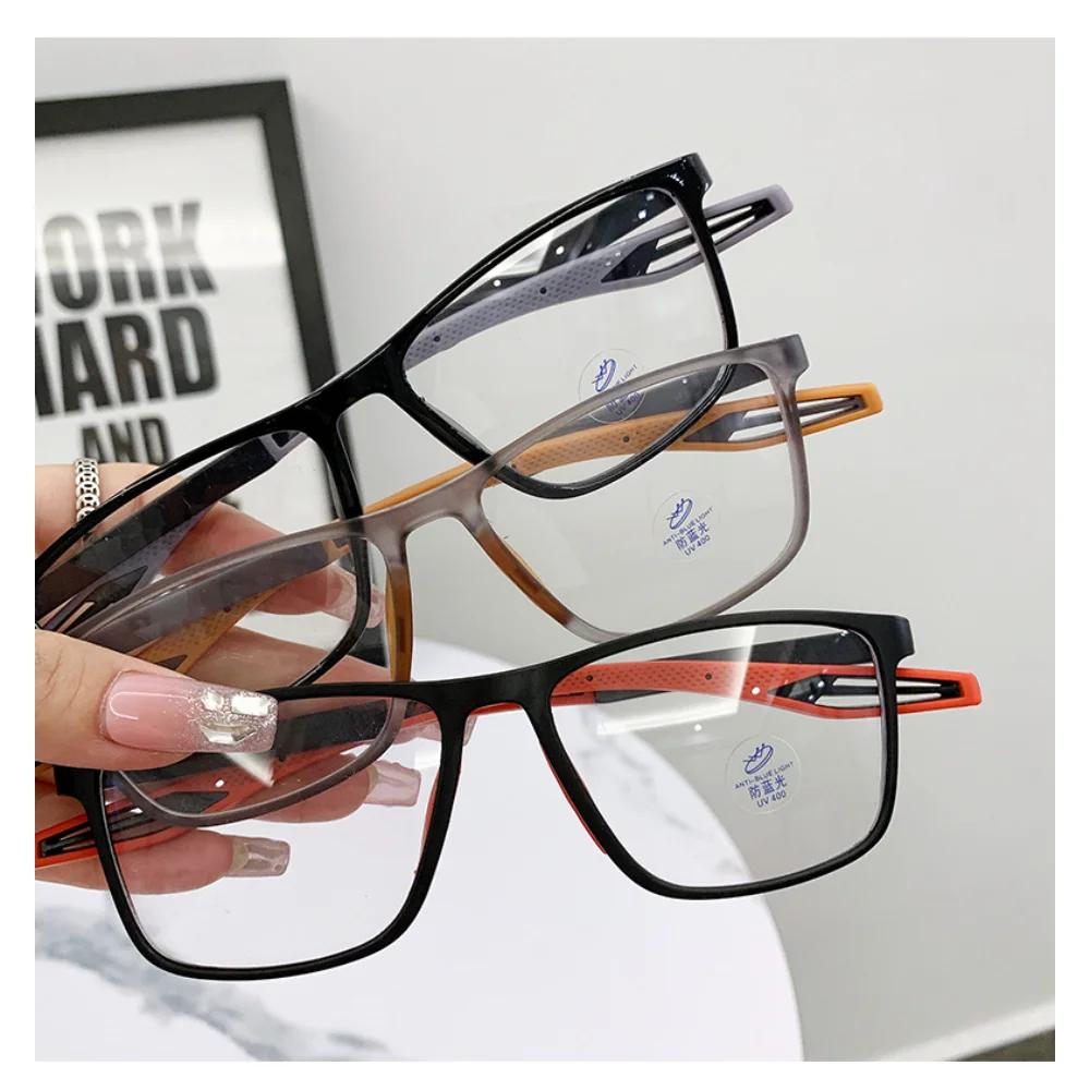 Unisex Ultralight Silicone TR Sports Myopia Glasses Anti Blue Light Men Basketball Anti-Shedding Eyewear Prescription Eyeglasses