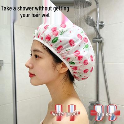 Adult Waterproof PEVA Thickened Shower Cap - Cute and Fashionable Design, High-Grade Printed.