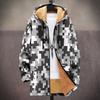 New Jacket Multi-colored Pattern Elements B1 Zipper Hooded Cardigan Thickened Winter Fleece Trendy Padded Clothes