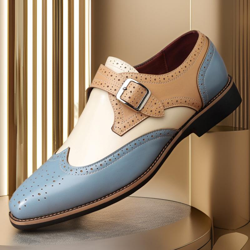 

New color matching Brock engraved leather shoes large size men s business dress casual leather shoes, British versatile men s shoes 48