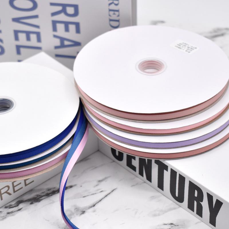 0.6cm Multi-Color Ribbed Gift Ribbon for Flowers, Boxes, and Cakes