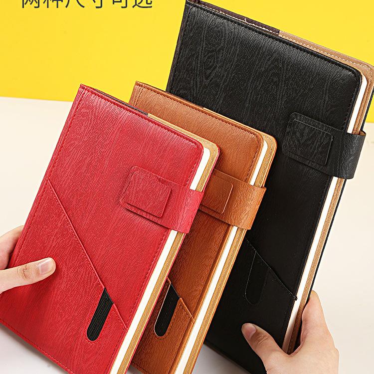 Multifunctional Red Business Notepad with Ins Style for Meetings & Daily Records