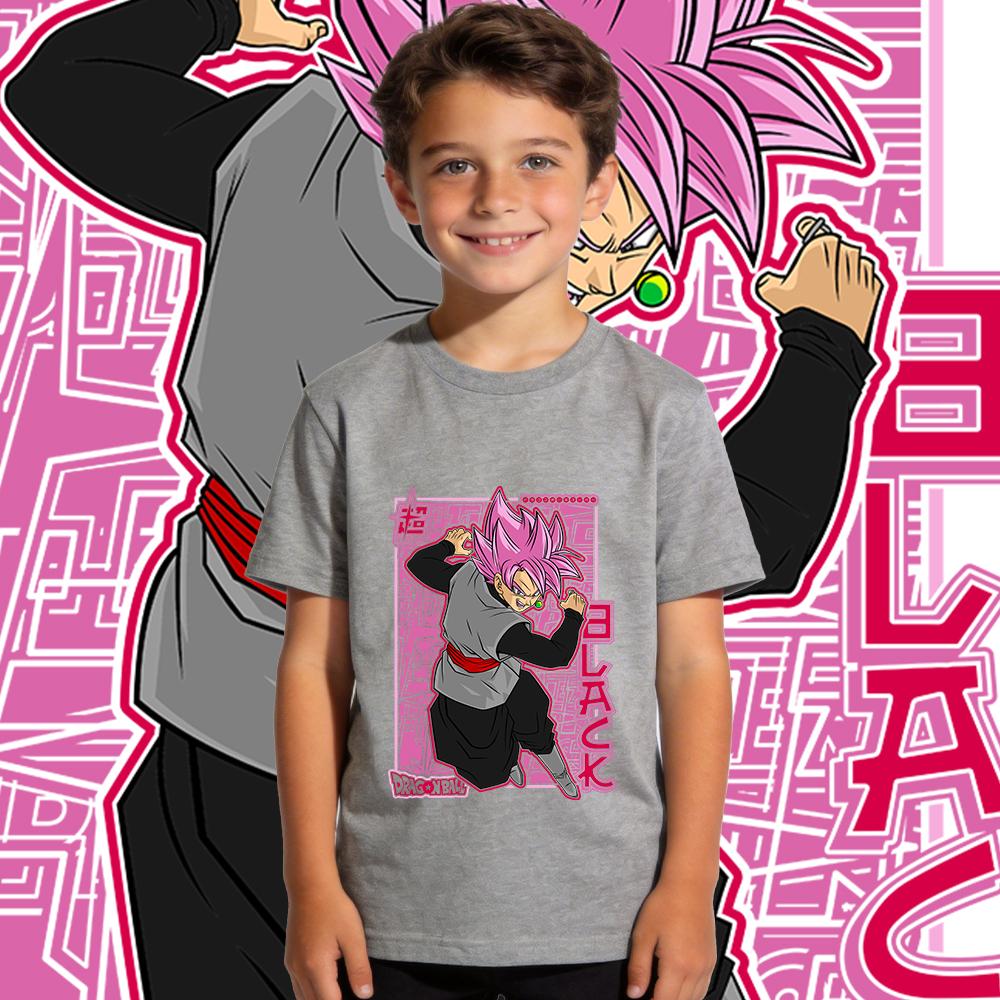 Dbz Black Goku Anime Kids Cotton Printed T Shirt Boys Girls Casual Soft Breathable Top Summer Clothes