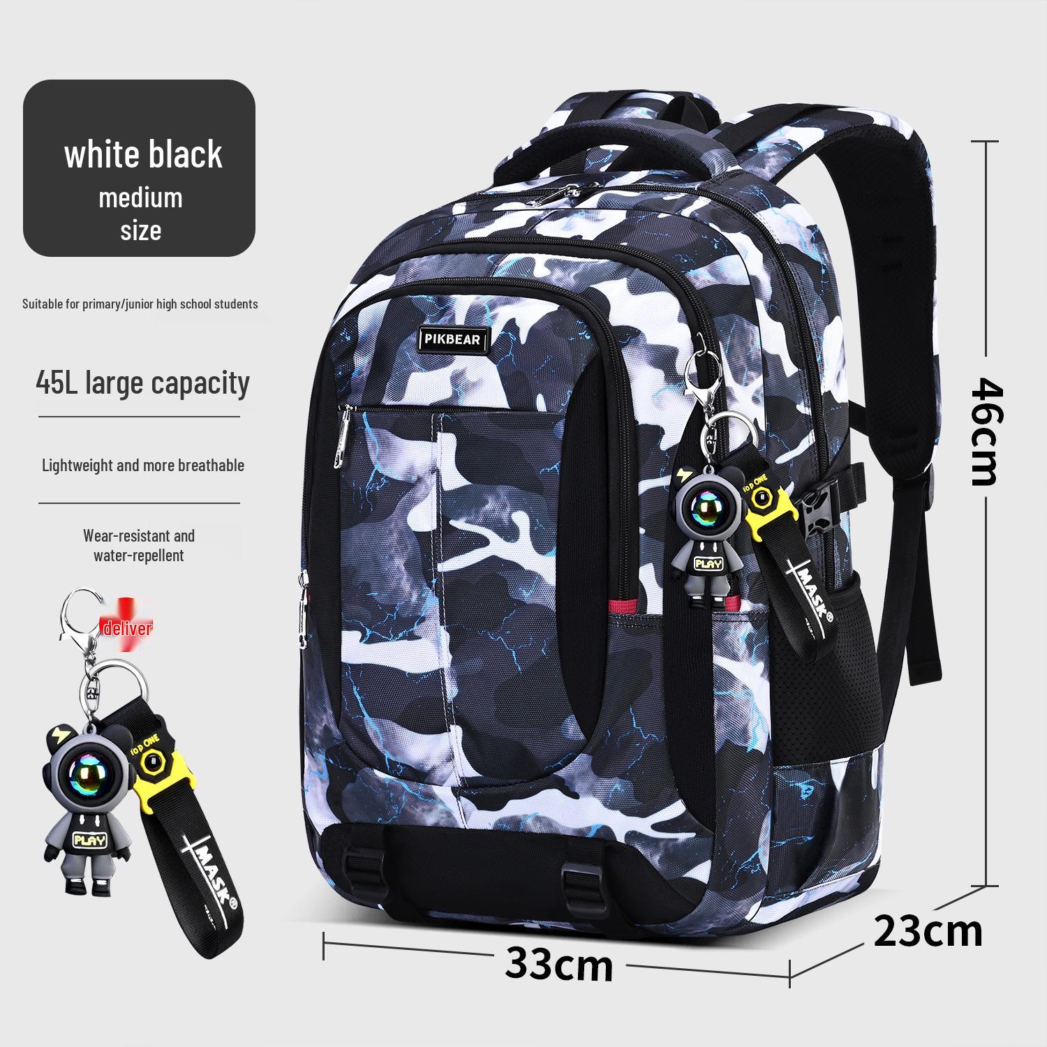 Camouflage Rucksack mit großer Kapazität, leicht, für High-School-Schüler - Multifunktional, Doppelte Schultergurte, Lastreduzierend