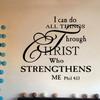 New Home Decor DIY I Can Do All Things Through Christ Bible Quote Removable PVC Wall Stickers