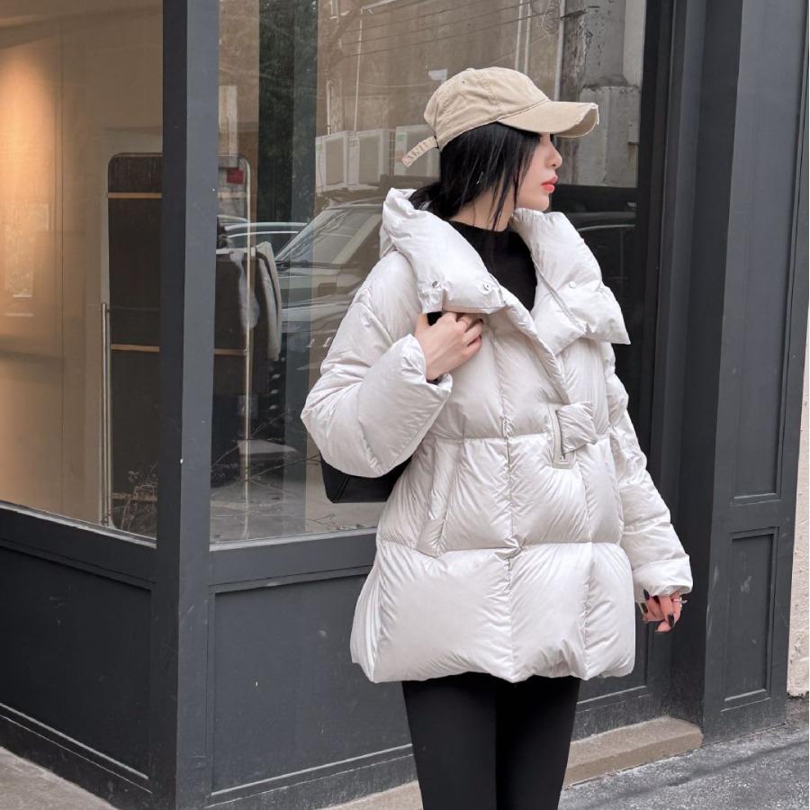 

Women s Autumn and Winter Plus Size Padded Thickened Solid Colour Loose Jacket Short Button Warm Outerwear XXS