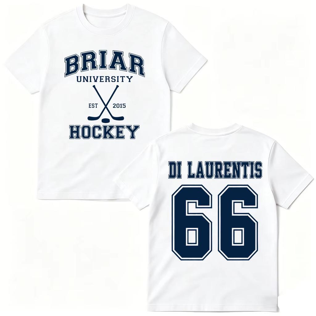 2026 Summer Fashion Trendy Tee Off Campus TV Series T-shirts Di Laurentis 66 Briar University Hockey T-shirt Men Women Fashion  Oversized Tshirt