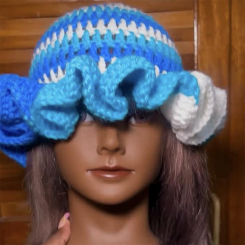 Crochet Halloween Party Funny Style Parent-child Horn Hat Ski Mask Woolen Hat