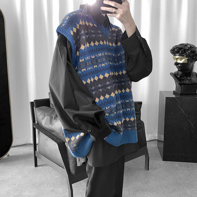 Men's Retro French Style Sleeveless Knit Vest