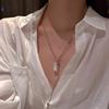 Simple Temperament Baroque Pearls Pendant Pull Adjustable Necklace for Women Stainless Steel Collar Jewelry Gifts Does Not Fade