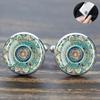 Alloy Glass Mandala Cufflinks Multicolor Buddhist Meditation Elegant Style Knot  Men