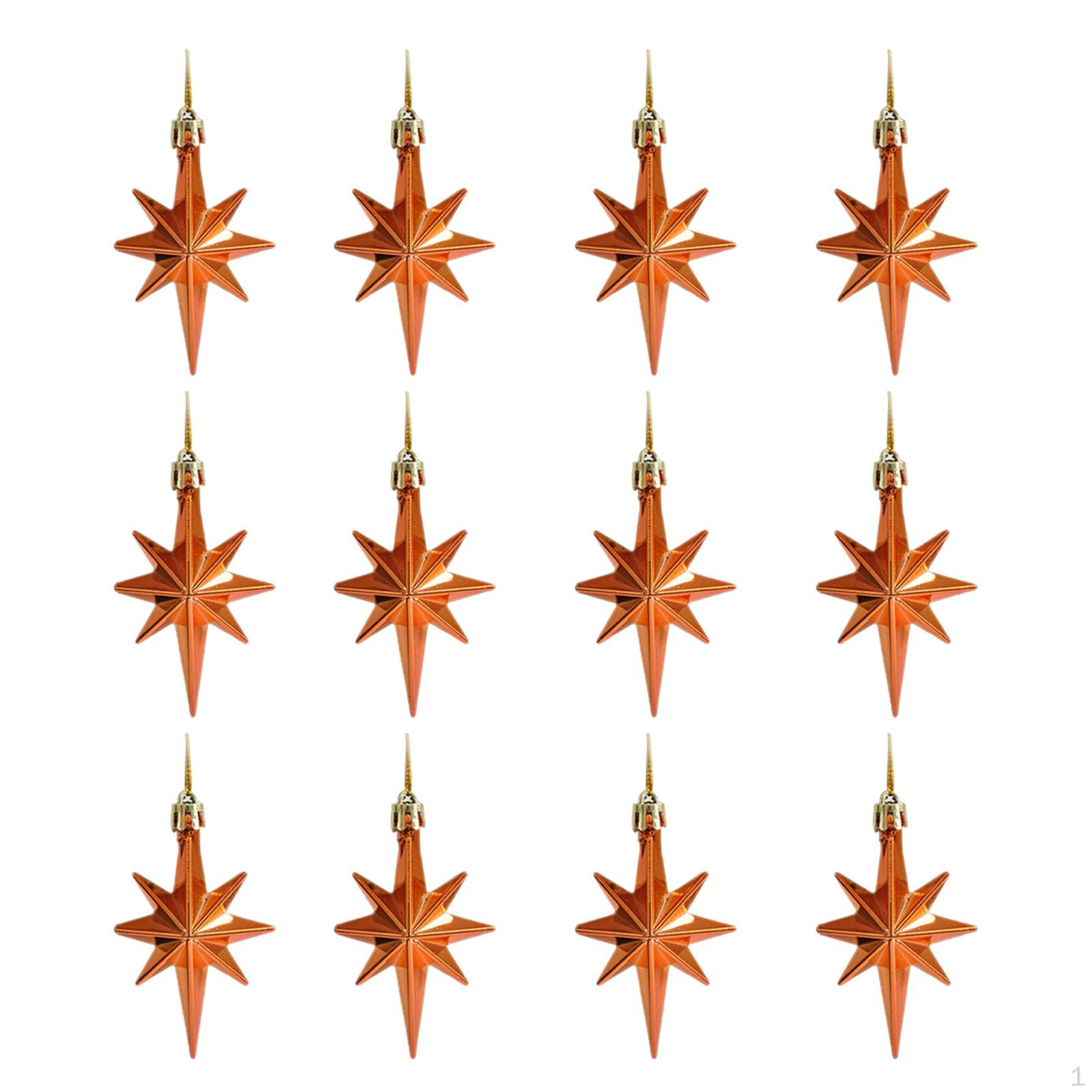 

12 предметів Різдвяна зірка Орнаменти Декорації Гальваніка Святкова вечірка Bronze Color