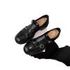Spot version~ New double-button round head small leather shoes women's thick heel versatile British style loafers Oxford shoes single shoes