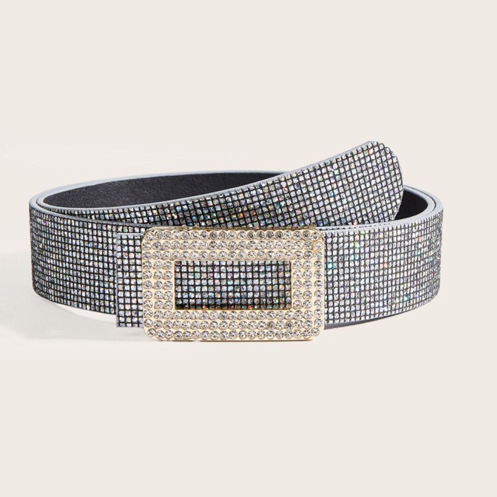 Korean Style PU Leather Wide Waistband Punk Y2K Girl Waistband Adjustable Sequin Belt  Outdoor