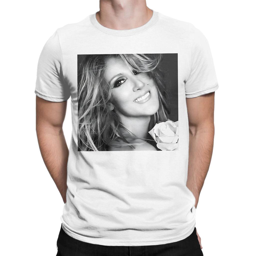 Celines Dion Siger T-Shirt for Women Music Funny Cotton Tee Shirt O Neck Short Sleeve T Shirts New Arrival Clothes
