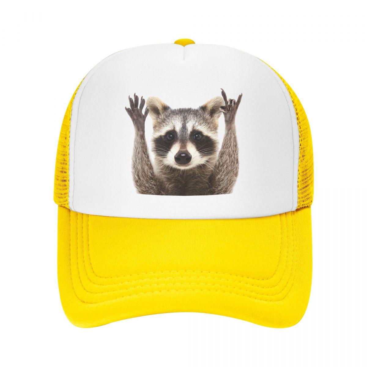 

Модная бейсболка с изображением енота WoUnisex Унисекс Дышащая шляпа дальнобойщика Производительность Snapback Шляпы Летние кепки Trucker Hat