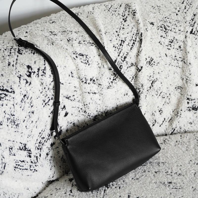 Womens Minimalist Small Square Crossbody Bag Genuine Leather Envelope Clutch Single Shoulder