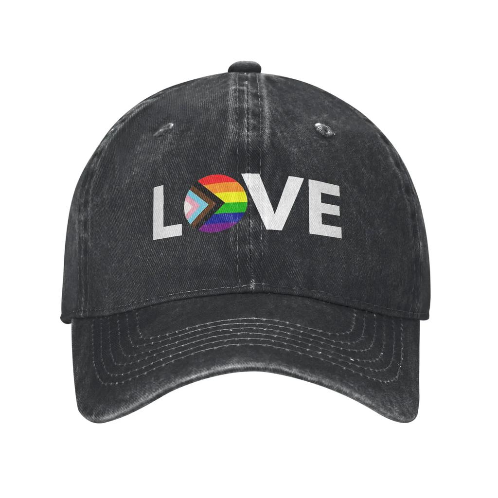 LGBTQ Rainbow Baseball Cap Vintage Distressed Denim Gay Pride LGBT Awareness Ally Snapback Cap Unisex Outdoor All Seasons Caps