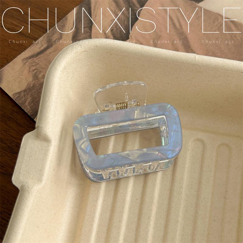 Dazzling Medium Mermaid Shell Square Hair Clip for Updos