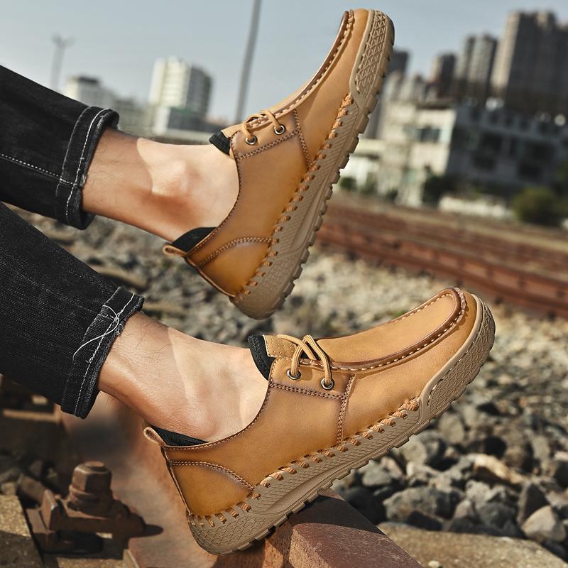38-46 Men's Plus Size Fashionable Outdoor Casual Shoes Leather Shoes Business Casual Shoes Hiking Shoes