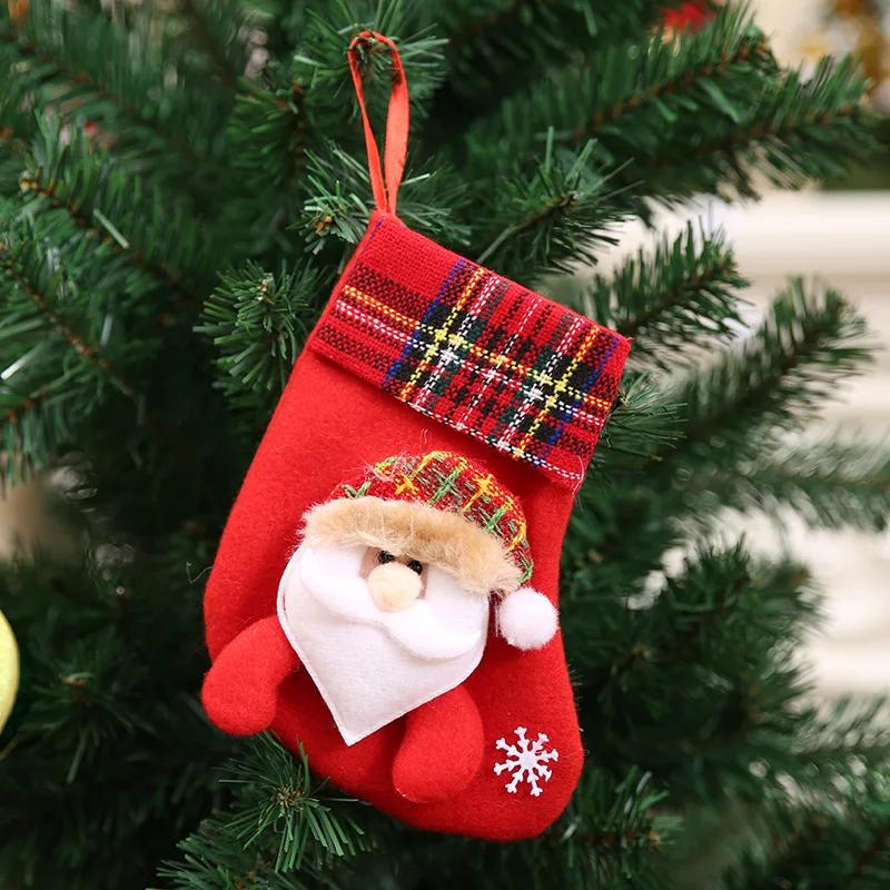 Merry Christmas Socks Christmas Tree Ornaments Sack Xmas Gift Candy Bag Cute Fabrics with Multiple Styles To Choose From