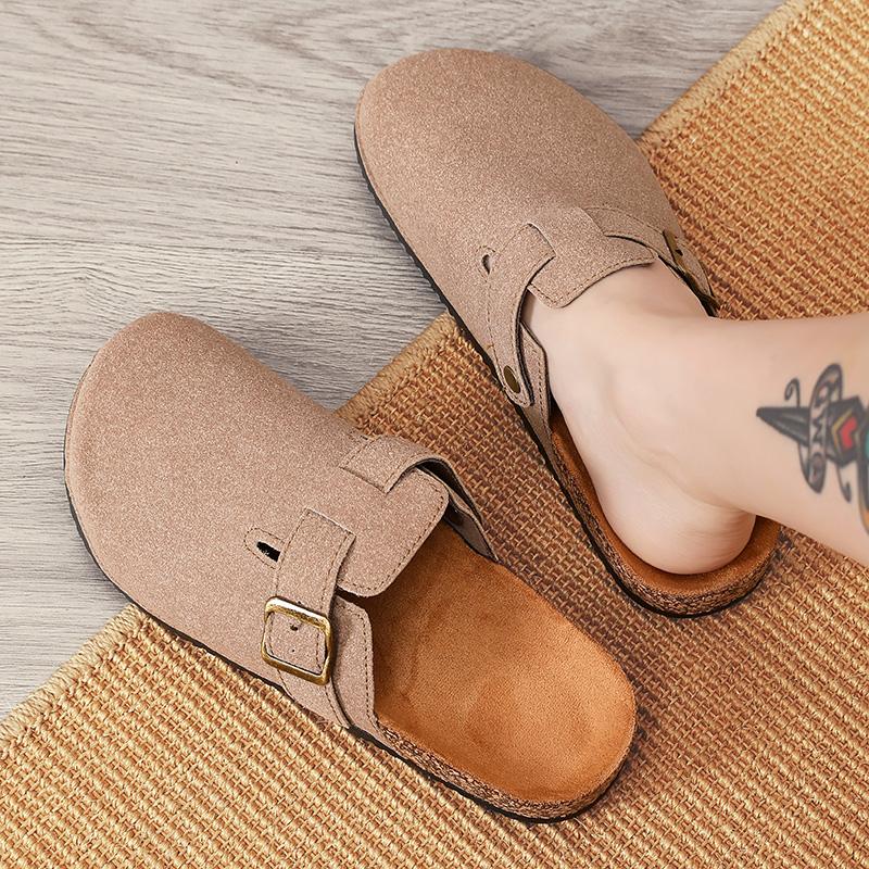 Fashion Men's Casual Baotou Sandals Flannel Flat Bottomed Plus Size New Fashion Indoor Set Wearing Outdoor Walking Women's Slippers