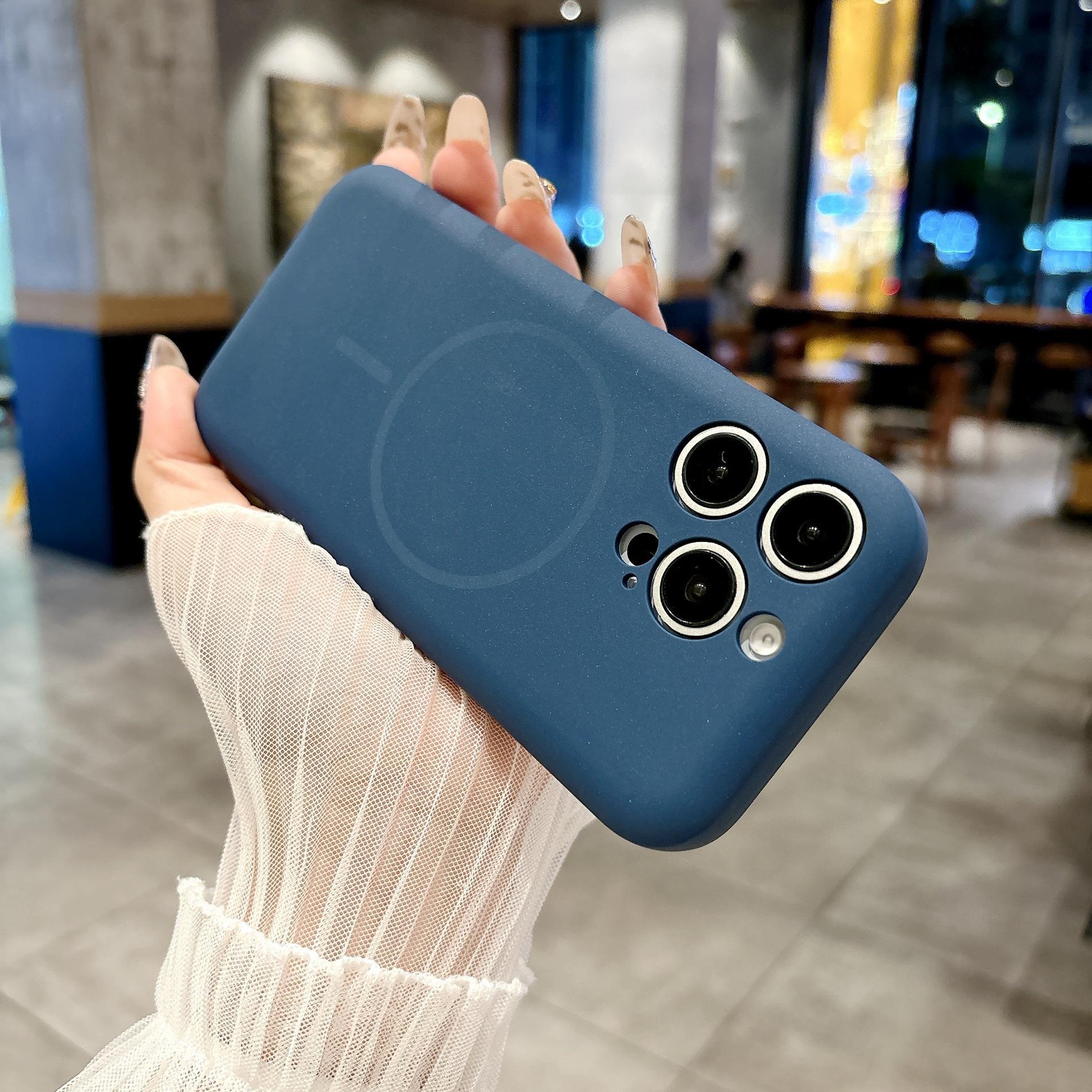 

Подходит для чехла для мобильного телефона Apple 14 13 Жидкий Магнитный Плетеный Шнурок для Мобильного Телефона Двухслойный 15 IPhone 16 Ударопрочный Полный Пакет iphone 11