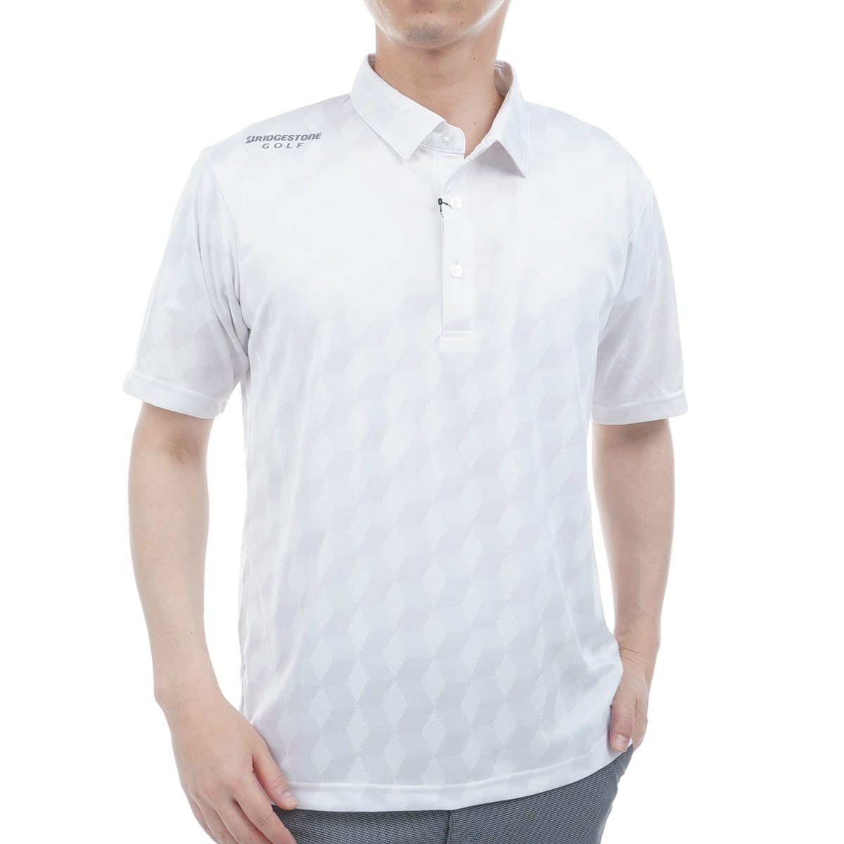 

Bridgestone Golf Retro Short Sleeve Shirt EGM08A Men s White