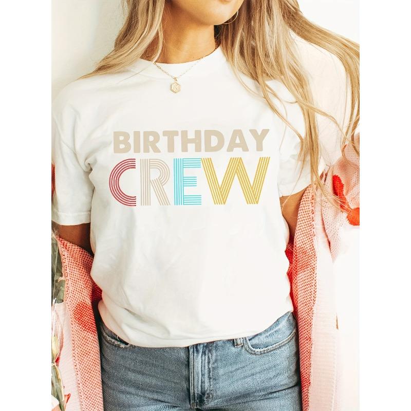 

Women s Vintage Birthday Crew Graphic Tee Crew Neck Short Sleeve Casual All Season Top S белый