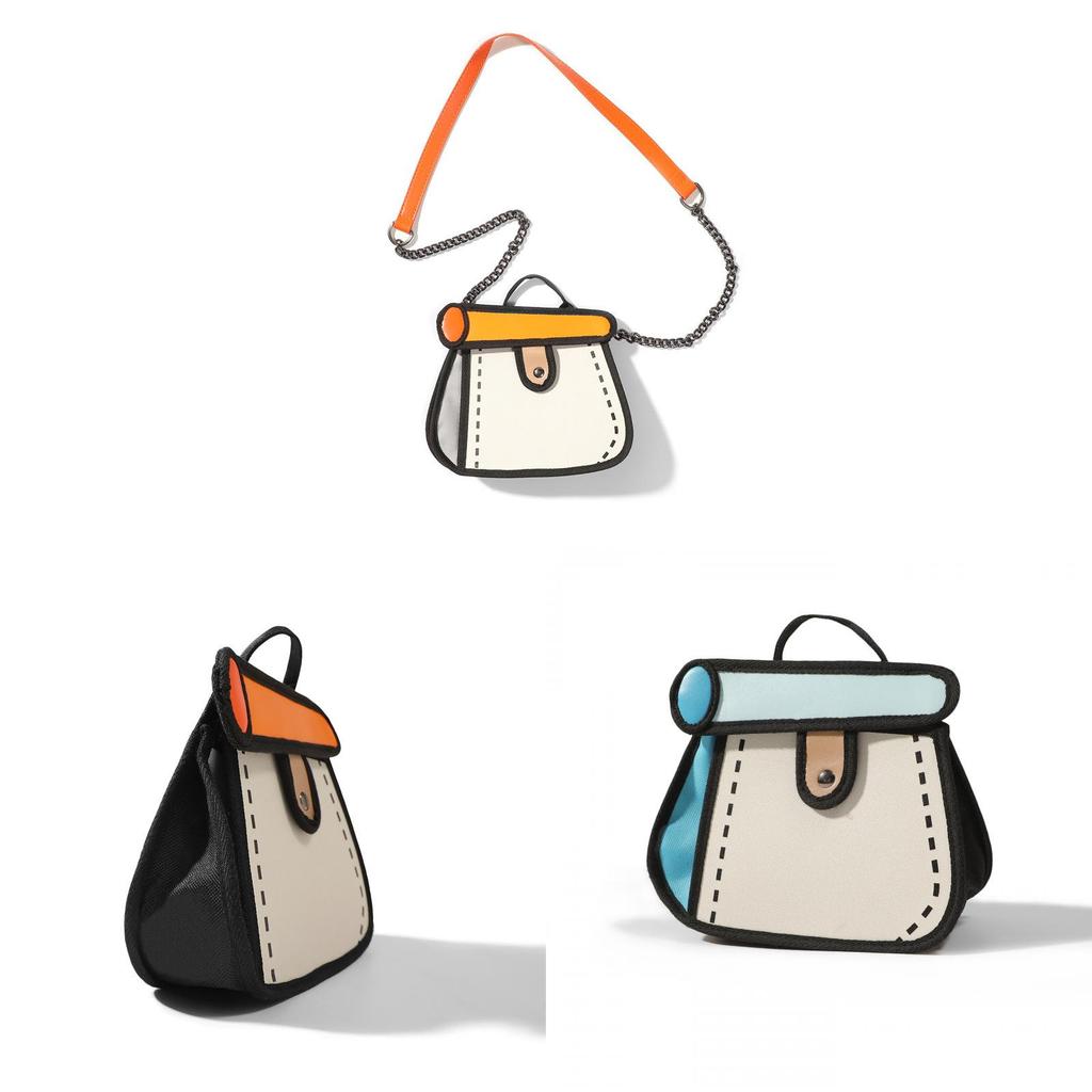 Cartoon Anime Canvas Bag With Contrast Color Design For Daily Casual Use
