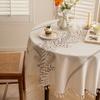 Tablecloth Fabric Cotton And Linen Small Fresh Waterproof Tablecloth High-End Embroidery Dining Table Cloth Round Table Coffee Table Cloth Tablecloth
