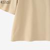 ZANZEA Women Summer V-Neck Flare Half Sleeve Loose Casual Blouse