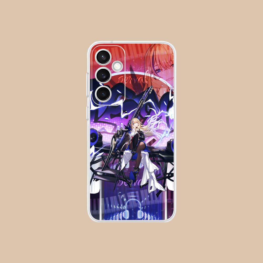 HSR Serval Clear Mobile Phone Case for Samsung Galaxy S25 S24 S23 S22 S21Plus FE Ultra Colorful Cover