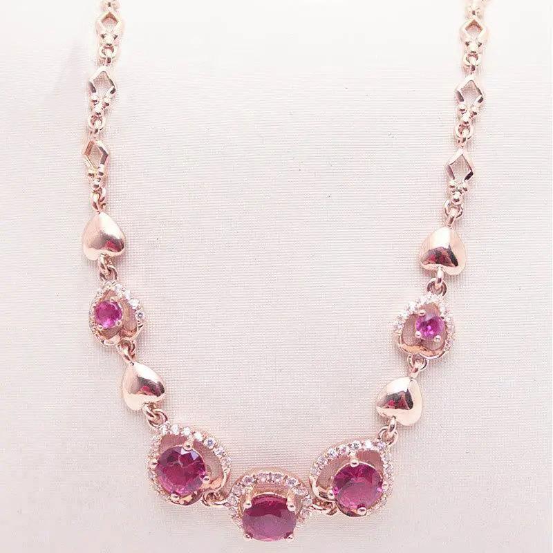 Pure Purple Gold Inlaid Redstone Bracelet Women'S Color Gold Noble Luxury Rose Gold Plated Bracelet