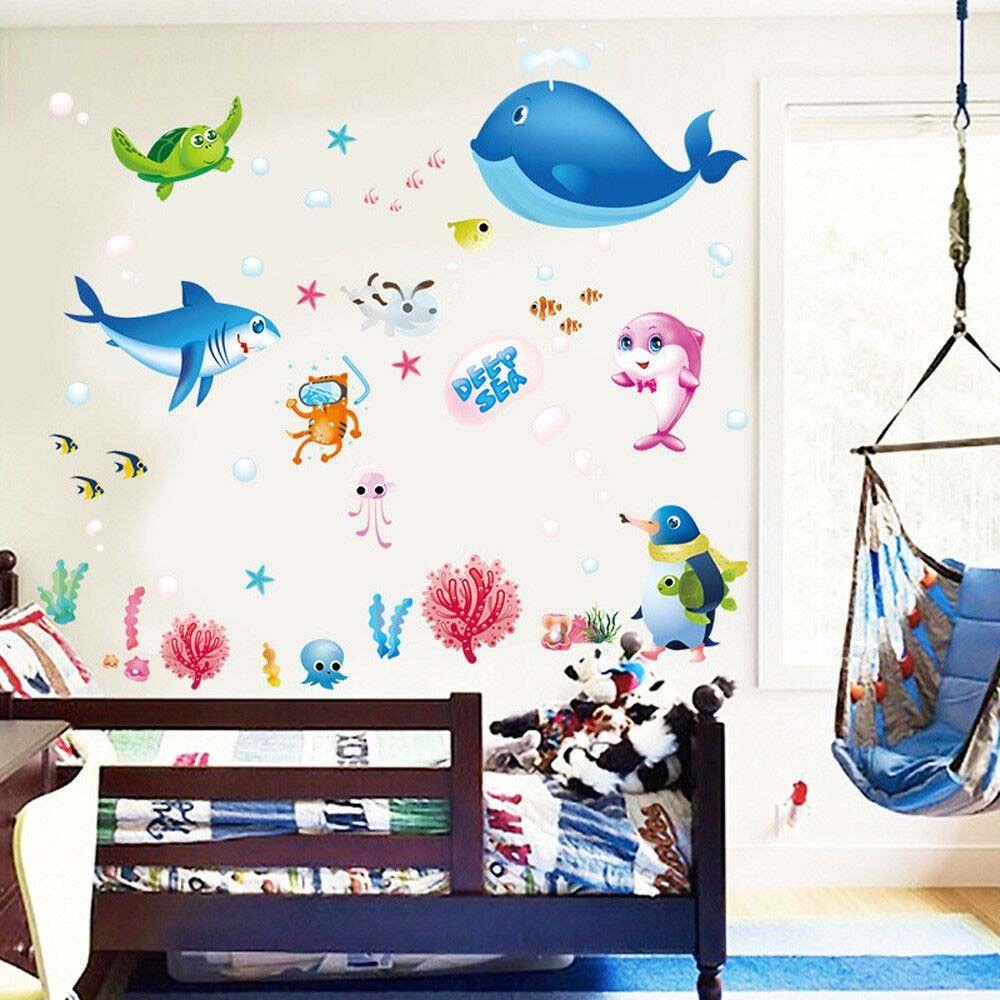 Waterproof Kindergarten For Kids Room Ocean Self Adhesive Wall Sticker Wall Decal Home Decoration