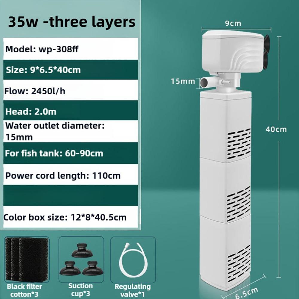 1Pcs Submersible Silent Aquarium Filter Pump 3 in 1 Wave Maker Durable Air Oxygen Aerator