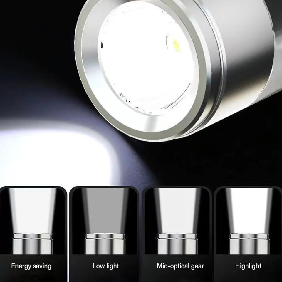 Rechargeable Mini Flashlight 10 Mode Portable Keychain Light Magnetic Torch USB Rechargeable Uv Lamp Emergency Camping Lantern