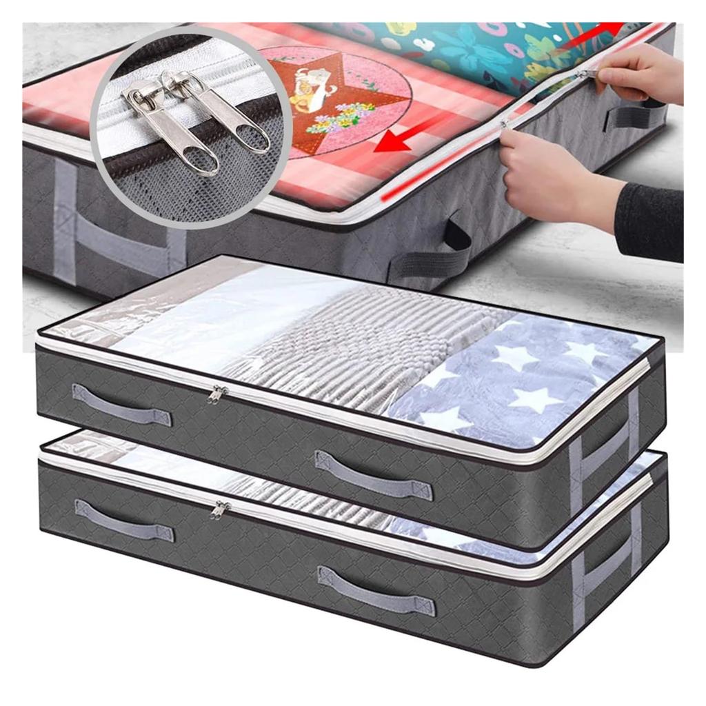 Vliesstoff Unterbett Steppdecke Aufbewahrungstasche Organizer Kleiderschrank Kleidung Staubdicht Feuchtigkeitsabweisend Abschlusstasche Faltbare Aufbewahrungsbox