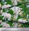Soimoi Japan Crepe Satin Fabric Leaves,Floral & Elephant Animal Printed Craft Fabric by the metre 42 Inch