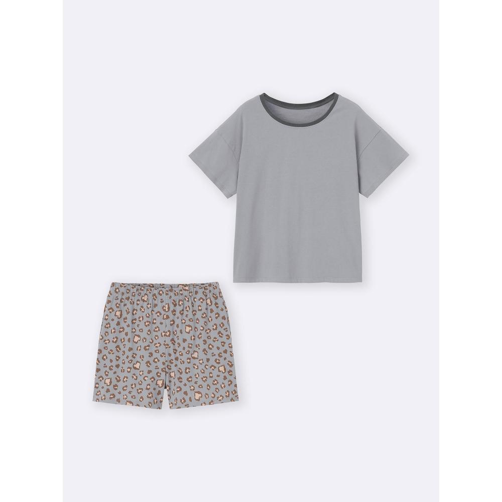

Комплект для отдыха Gu By Uniqlo из хлопка, цветной, с коротким рукавом +os 07 GRAY/XS