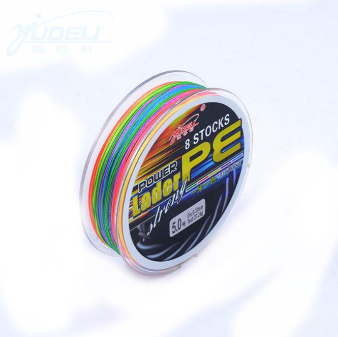 Yudeli D-Power 100m PE Braided Fishing Line, 8-Strand, Bite-Resistant, Multicolor