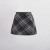 2025 Autumn/Winter Girls' High Waist Wool Plaid Skirt, Korean-Style Fashionable Slimming Short Skirt