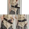 Retro Punk Pu Leather Wide Belt With Studded Decor For Womens Vintage Skirts And Jeans
