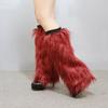 Plush Leg Warmers for Women Soft Furry Boot Toppers Ribbed Elastic Top Fuzzy Leg Covers Winter Accessory Party Costume