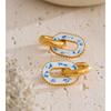 Eetit Stainless Steel Geometric Drop Hoop Earrings 18K Golden PVD Plated Stylish Unique Daily Jewelry Waterproof